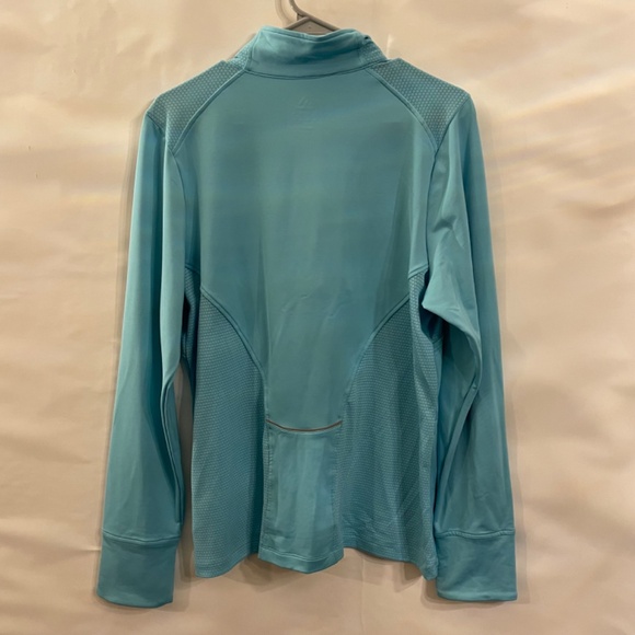 Adidas XL Light Blue Long Sleeve Quarter Zip Fitted Athletic Jacket - Picture 4 of 10